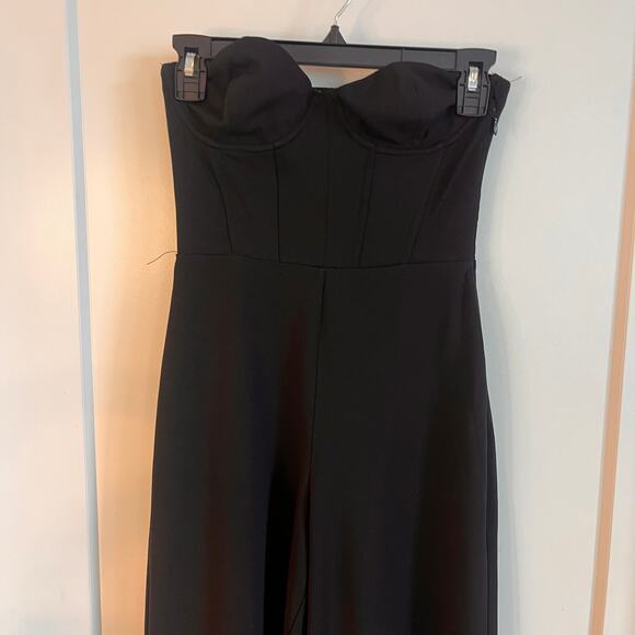 Zara Collection Black Strapless Bustier Midi Dress Size Small - Picture 3 of 10